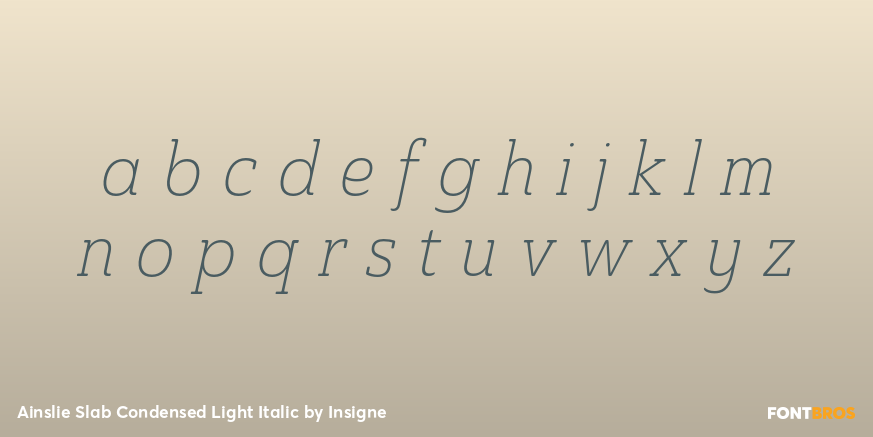Ainslie Slab Condensed Light Italic Font Poster #3