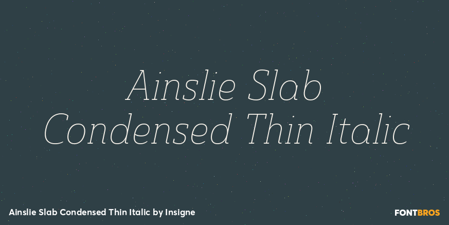 Ainslie Slab Condensed Thin Italic Font Poster #1
