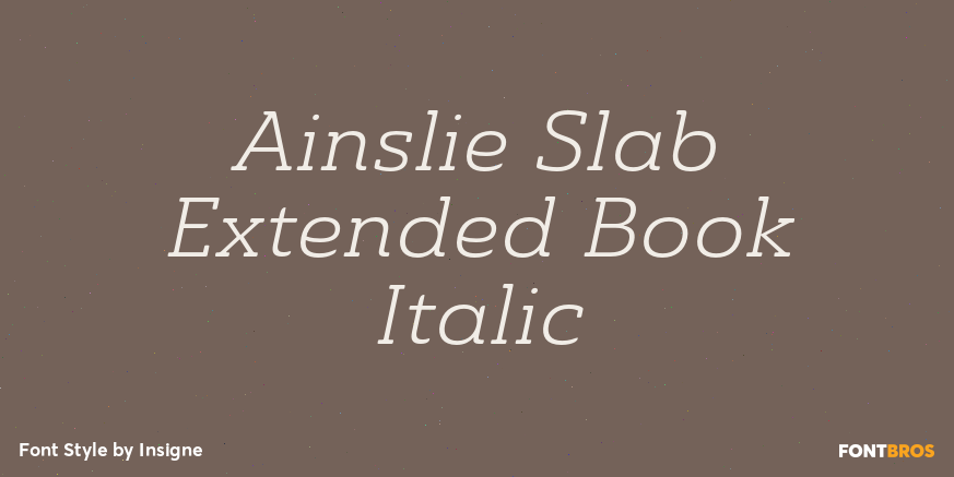 Ainslie Slab Extended Book Italic Font Poster #1