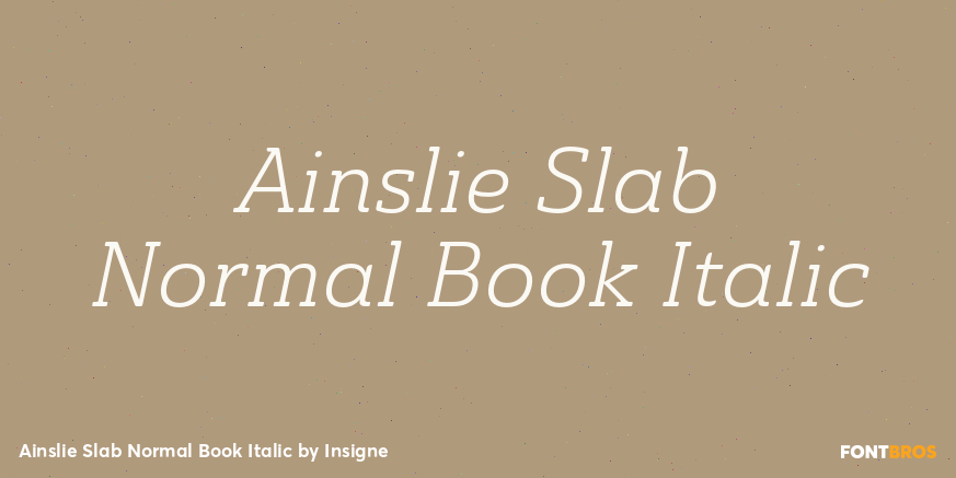 Ainslie Slab Normal Book Italic Font Poster #1