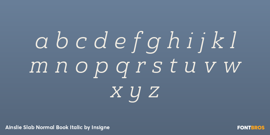 Ainslie Slab Normal Book Italic Font Poster #3