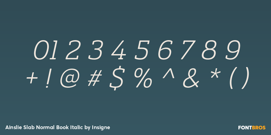 Ainslie Slab Normal Book Italic Font Poster #4