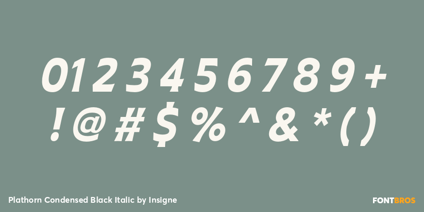 Plathorn Condensed Black Italic Font Poster #1