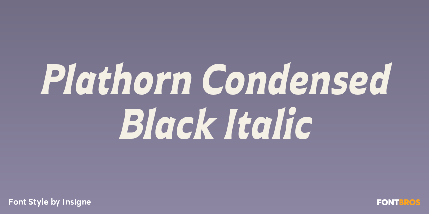 Plathorn Condensed Black Italic Font Poster #1