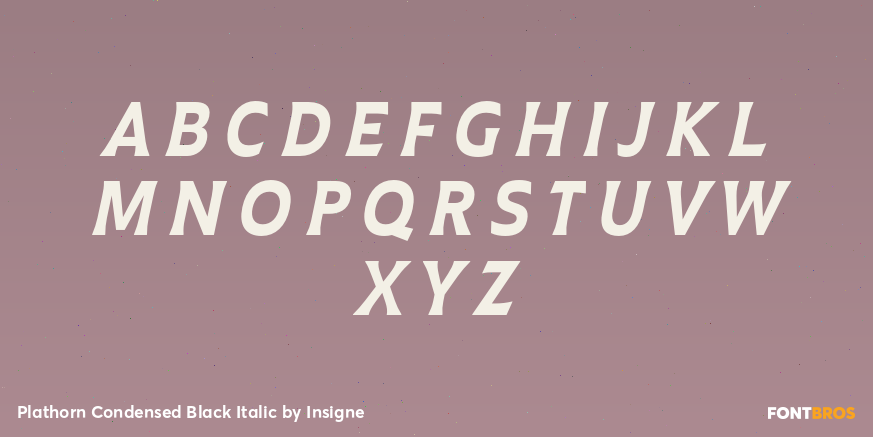 Plathorn Condensed Black Italic Font Poster #2