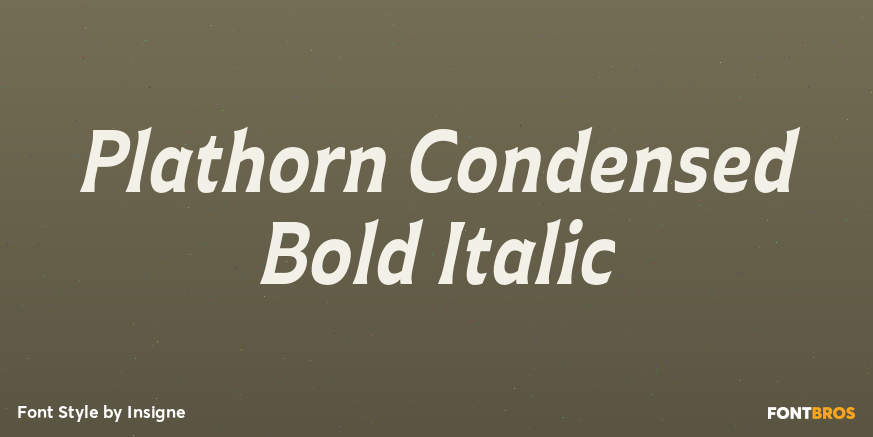 Plathorn Condensed Bold Italic Font Poster #1