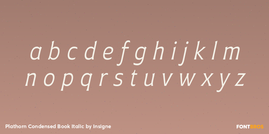 Plathorn Condensed Book Italic Font Poster #3