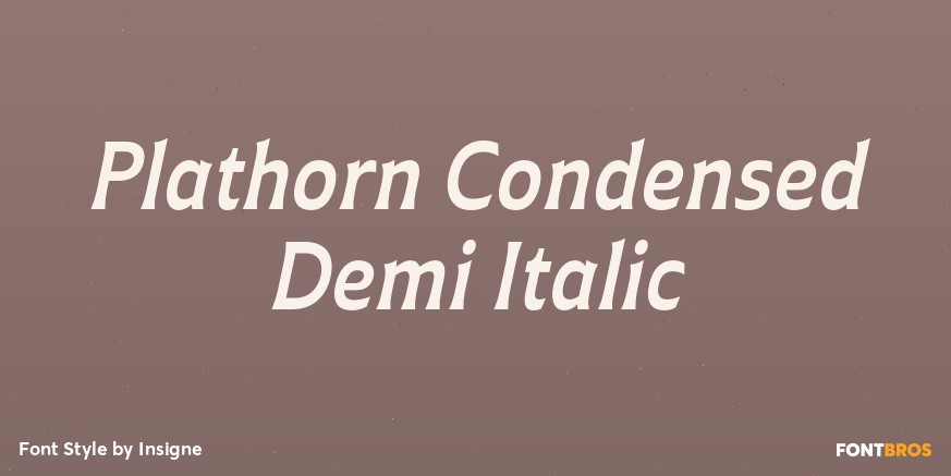Plathorn Condensed Demi Italic Font Poster #1