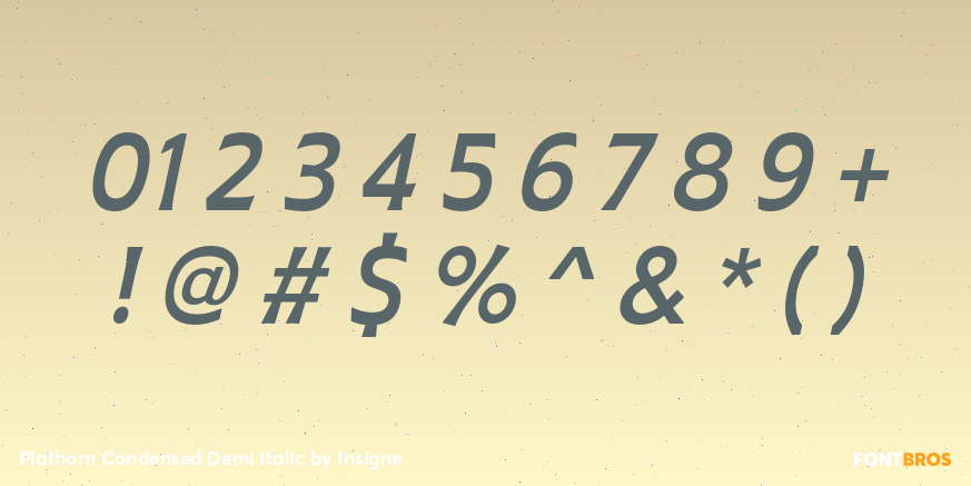 Plathorn Condensed Demi Italic Font Poster #1