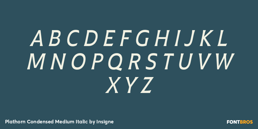 Plathorn Condensed Medium Italic Font Poster #2