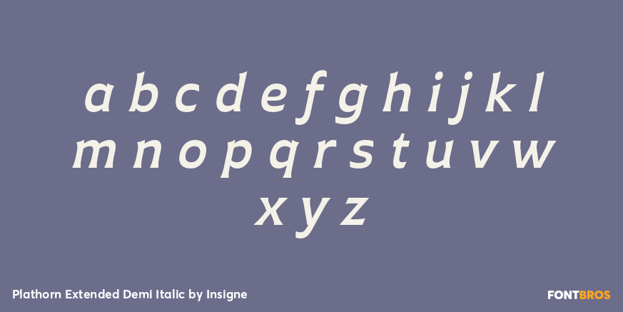 Plathorn Extended Demi Italic Font Poster #3