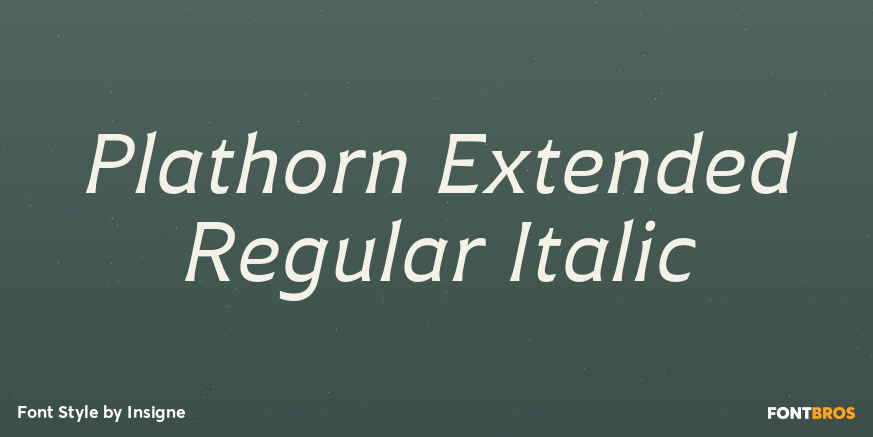 Plathorn Extended Regular Italic Font Poster #1