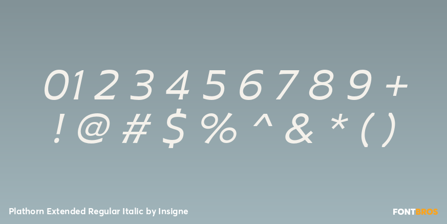 Plathorn Extended Regular Italic Font Poster #1