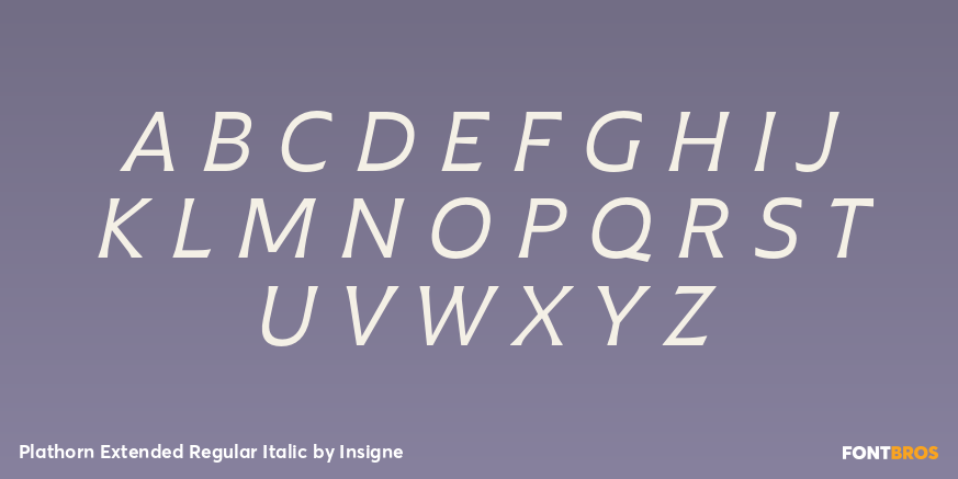 Plathorn Extended Regular Italic Font Poster #1