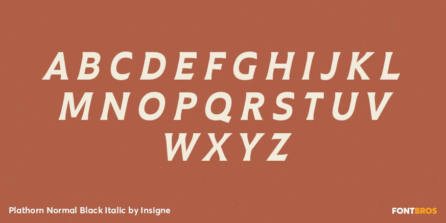 Plathorn Normal Black Italic Font Poster #2