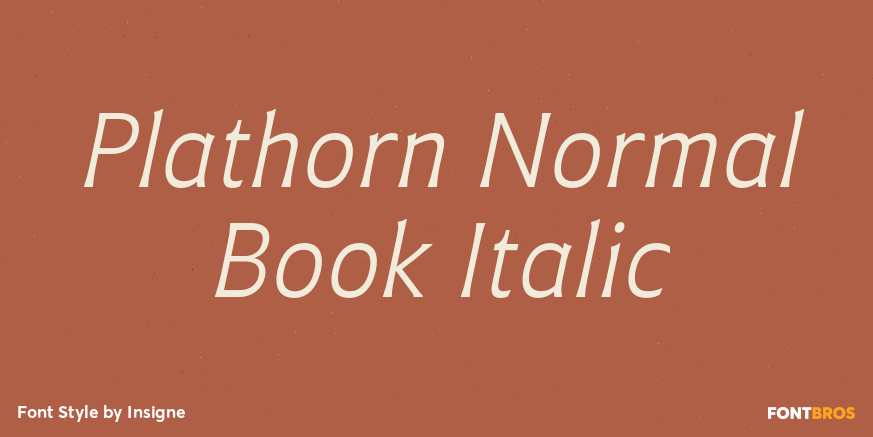 Plathorn Normal Book Italic Font Poster #1