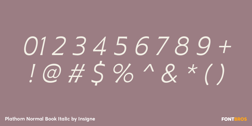 Plathorn Normal Book Italic Font Poster #1