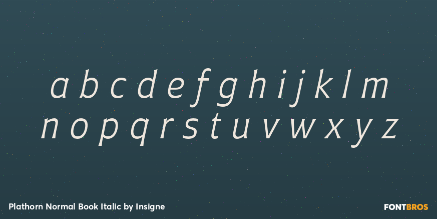 Plathorn Normal Book Italic Font Poster #1