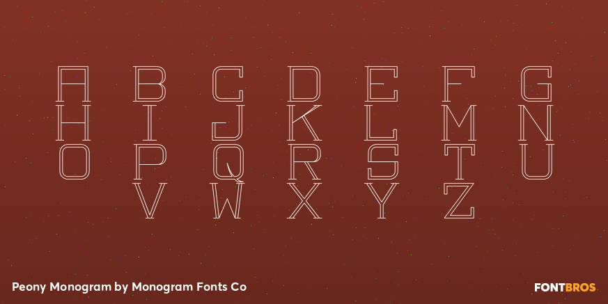 Peony Monogram Font Poster #1
