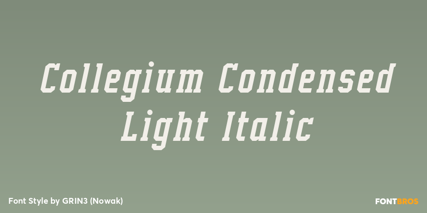 Collegium Condensed Light Italic Poster