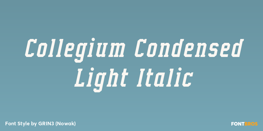 Collegium Condensed Light Italic Poster