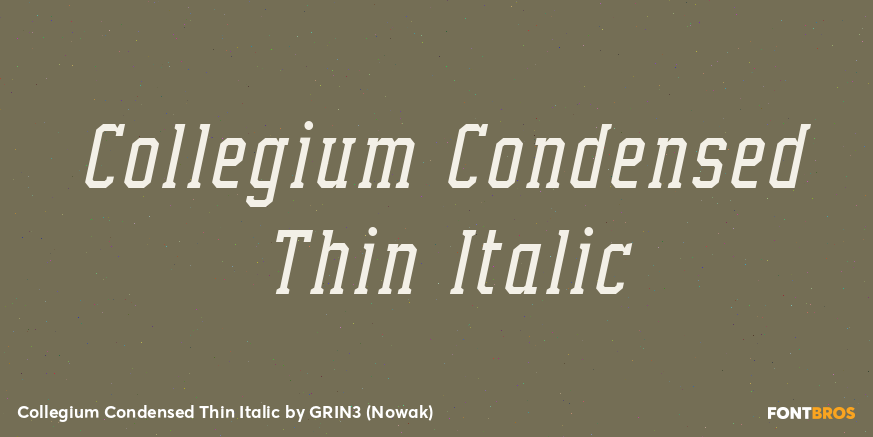Collegium Condensed Thin Italic Poster