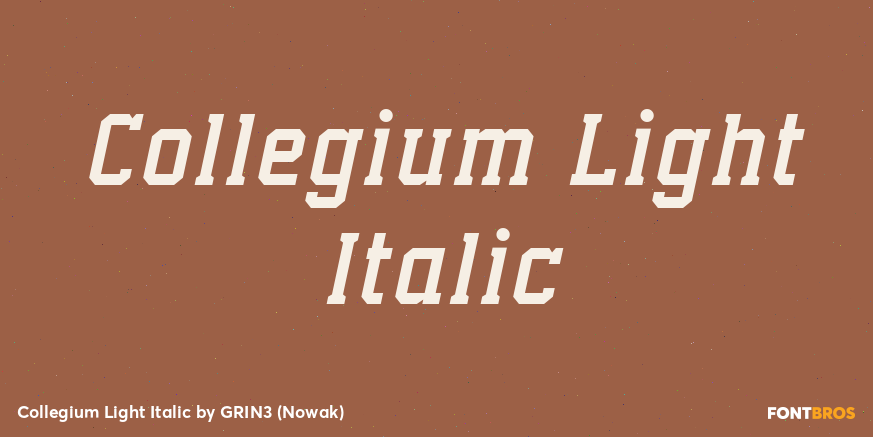 Collegium Light Italic Poster