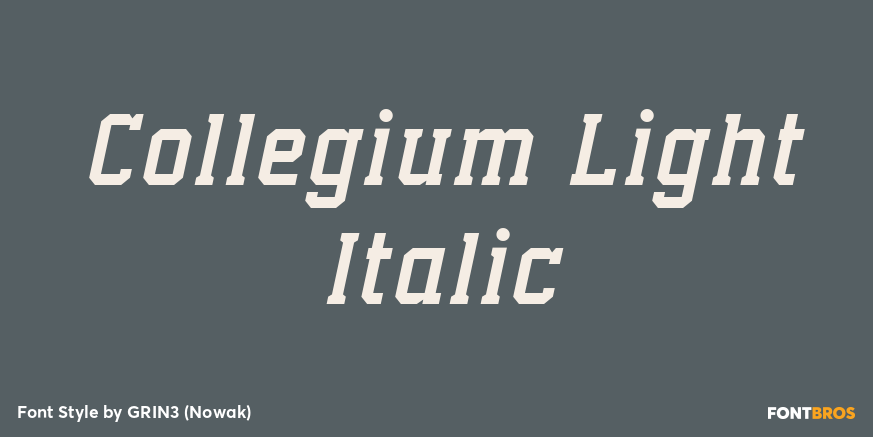 Collegium Light Italic Poster