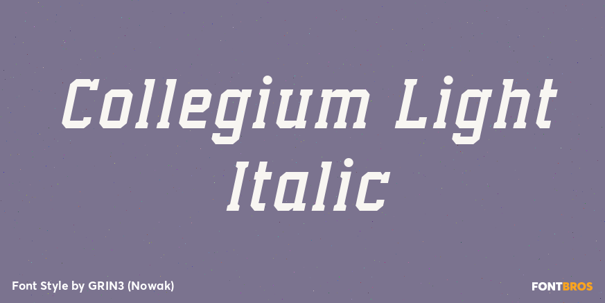 Collegium Light Italic Poster