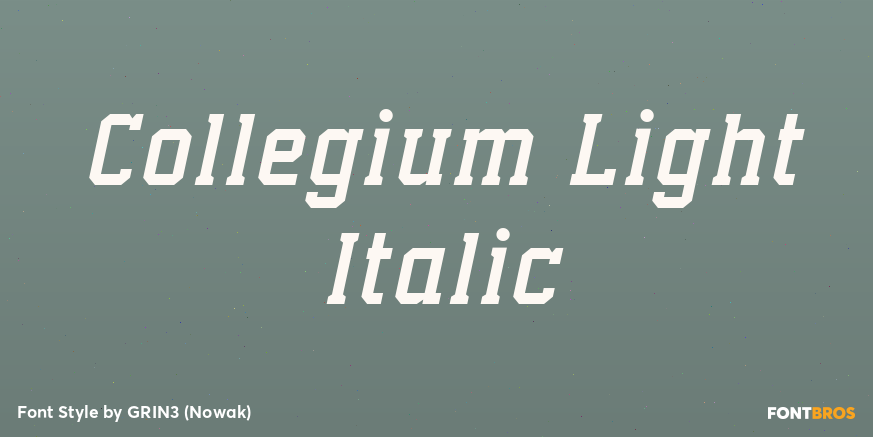 Collegium Light Italic Poster