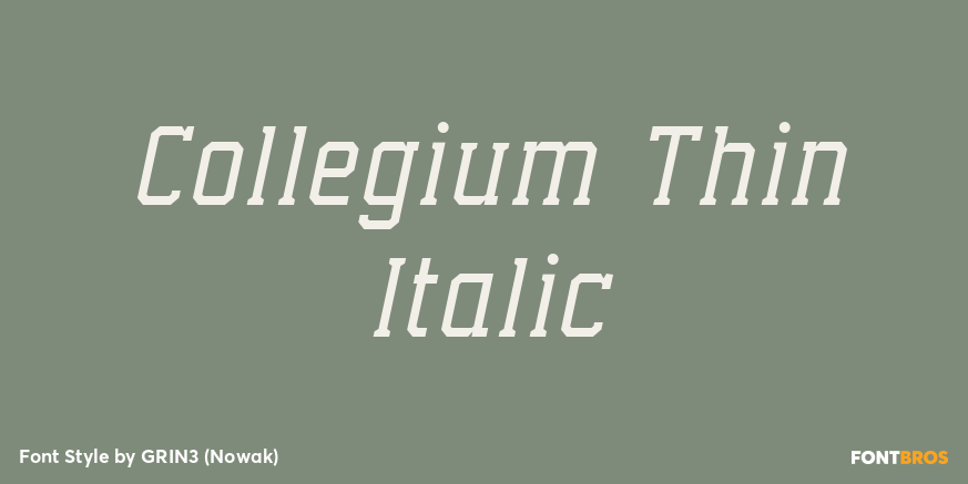 Collegium Thin Italic Poster