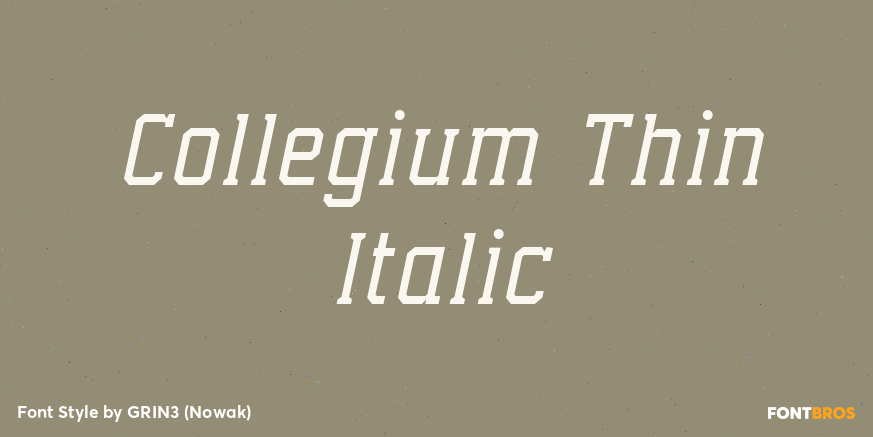 Collegium Thin Italic Poster