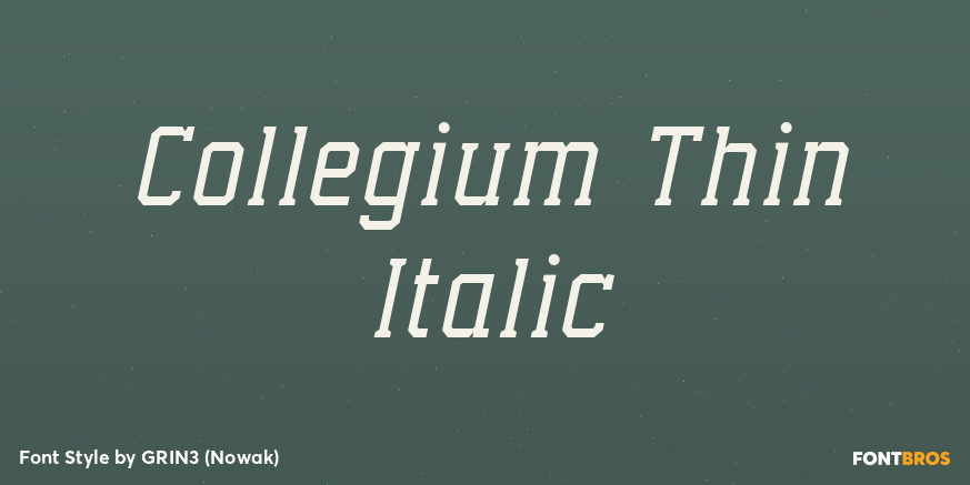 Collegium Thin Italic Poster