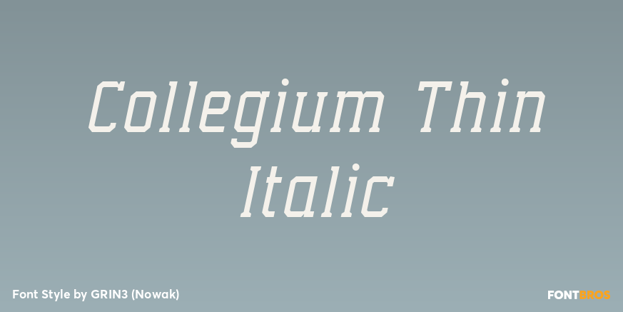 Collegium Thin Italic Poster