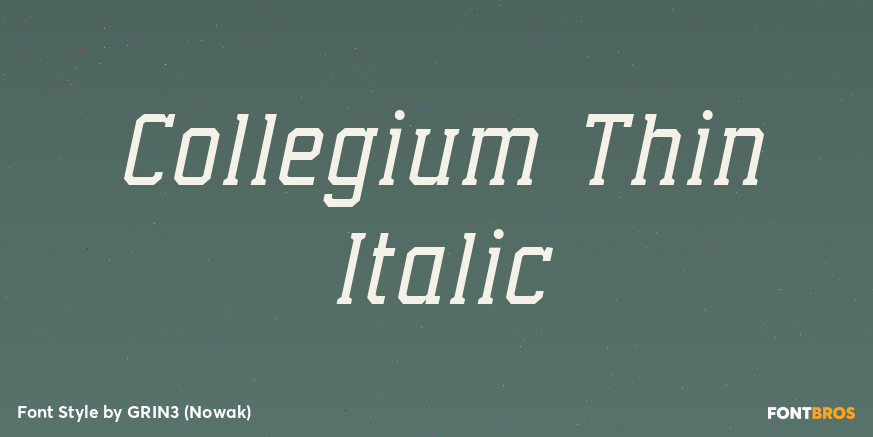 Collegium Thin Italic Poster