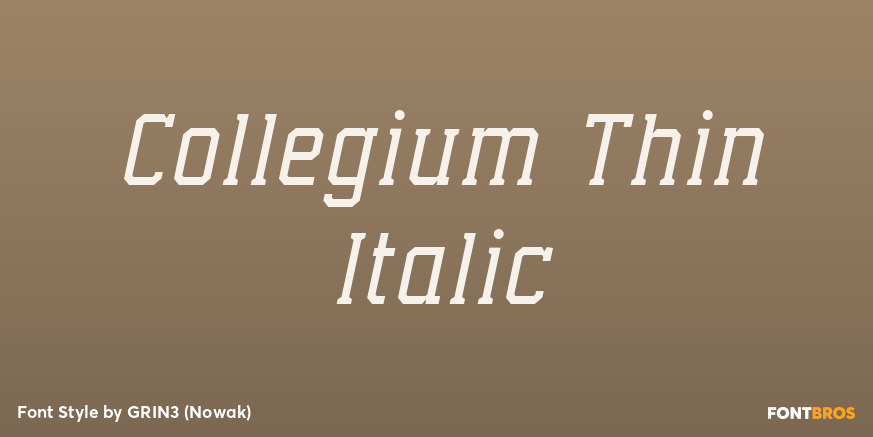 Collegium Thin Italic Poster