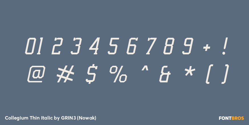 Collegium Thin Italic Font Poster #4