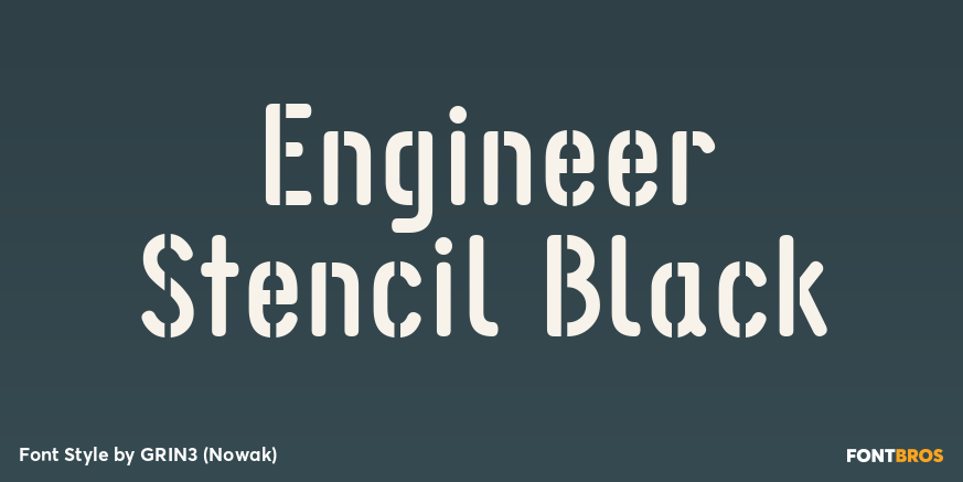 Engineer Stencil Black Poster