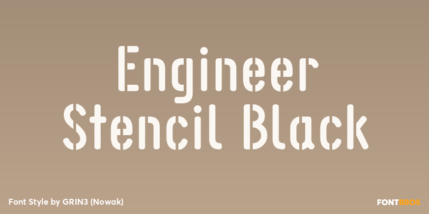 Engineer Stencil Black Poster