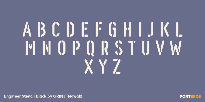 Engineer Stencil Black Font Poster #2