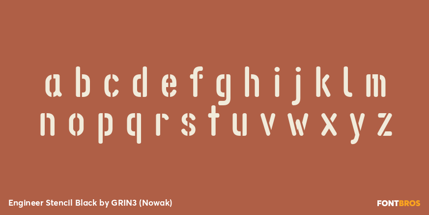 Engineer Stencil Black Font Poster #3