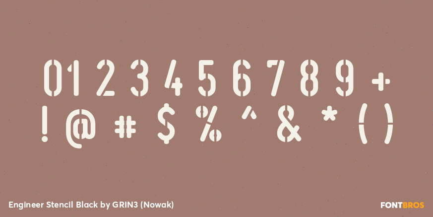Engineer Stencil Black Font Poster #4