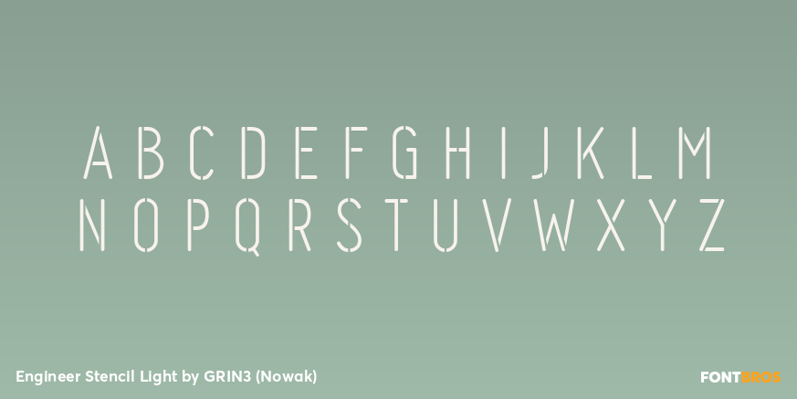 Engineer Stencil Light Font Poster #2
