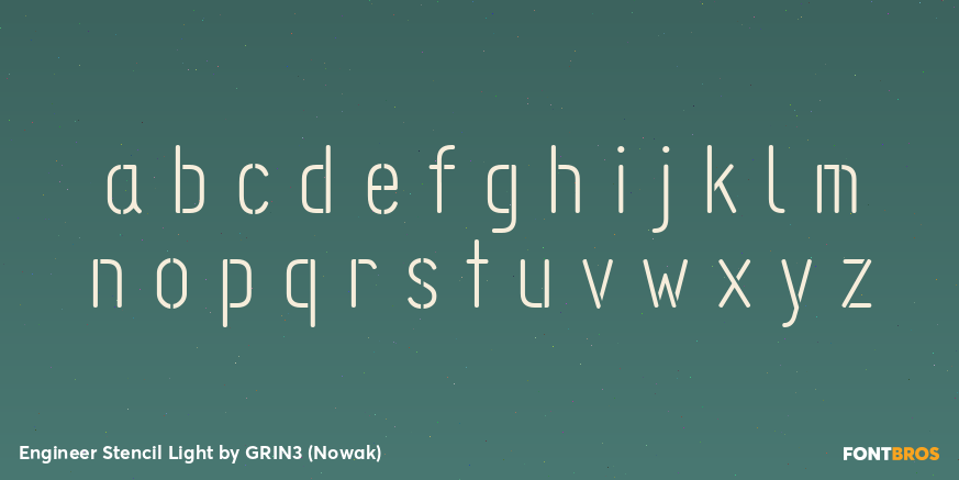 Engineer Stencil Light Font Poster #3