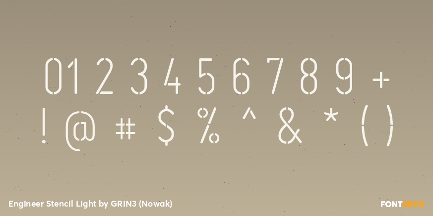 Engineer Stencil Light Font Poster #4