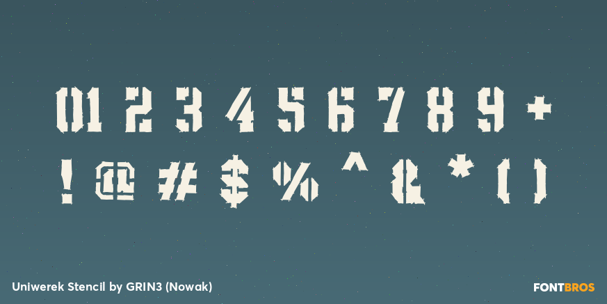 Uniwerek Stencil Font Poster #4