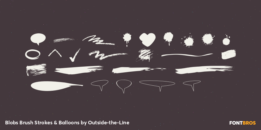 Blobs Brush Strokes & Balloons Font Poster #3