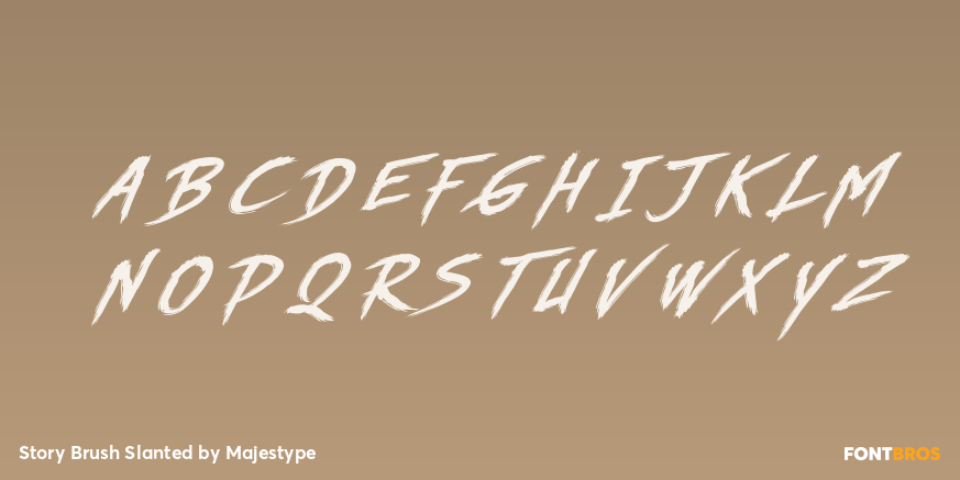 Story Brush Slanted Font Poster #2