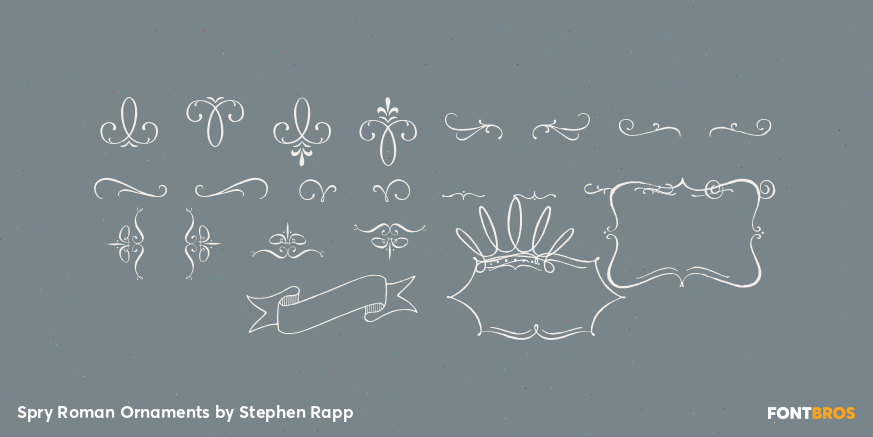 Spry Roman Ornaments Font Poster #2