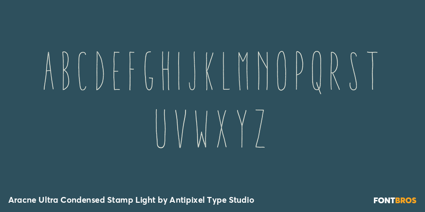 Aracne Ultra Condensed Stamp Light Font Poster #3